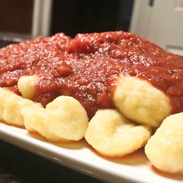 Gnocchi (potato pasta) with Red Sauce