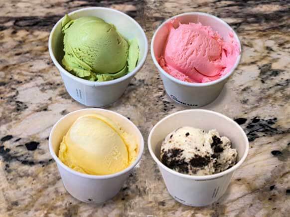 Cups of handmade gelato