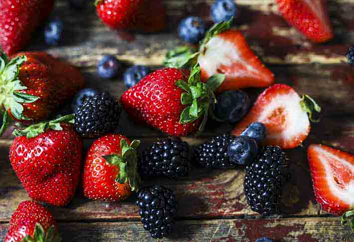 Fresh, Natural Ingredients, Like Berries, Are Used In Gelato